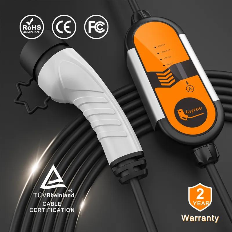 feyree Portable EV Charger Type2 16A 3.5KW EVSE Charging Cable Type1 SAE J1772 EU Plug Controller Wallbox for Electric Car