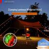 Windproof Outdoor Camping Tent Rope Light with Luminous Warning and Low Voltage Illumination