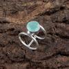 Aqua Chalcedony Gemstone 925 Sterling Silver Jewelry Handmade Ring For Mother RR-13-16