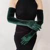 44cm 52cm 65cm Autumn Winter Warm Women Banquet Opera Solid Long Gold Velvet Gloves Retro Elegant Soft Tight Not Bloated Elastic