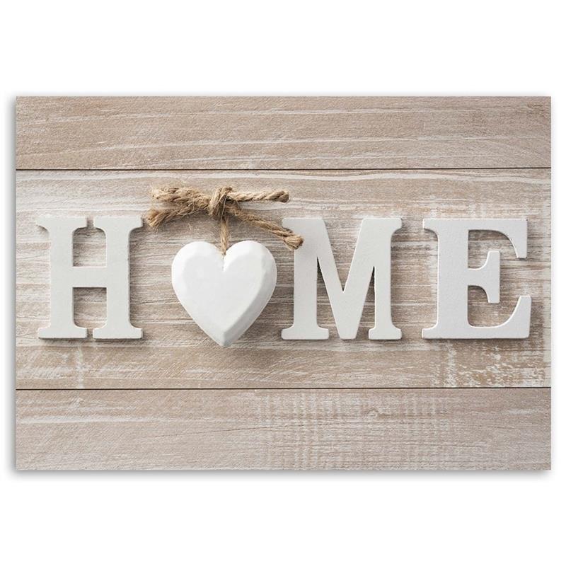 Печать на холсте, Домашняя надпись в светлых тонах