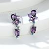 Модные платиновые супер бессмертные овальные серьги с фиолетовым цирконом, женские серьги высокого качества в стиле ретро, ювелирные изделия для банкета