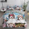 Lovely White Dogs Bedding Set Animal Fashion 3D Print Comforter Luxury Queen King Single Size Duvet Cover Set Home Textile Decor