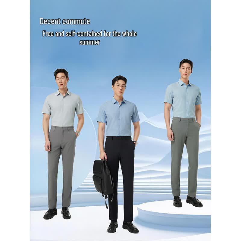 YOUNGOR Мужская дышащая рубашка с коротким рукавом