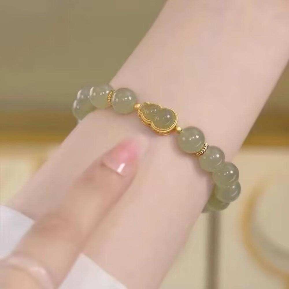 Square Sugar Lotus Hotan Bracelet Apricot Beaded Bracelet Hetan Jasper Bracelet Anniversary