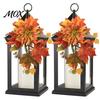 Thanksgiving Door Decor Artificial Maple Leaf Decoration, Autumn Decoration with Leaves Faux Dahlia, Exquisite Floral Rustic Hanging Ornament