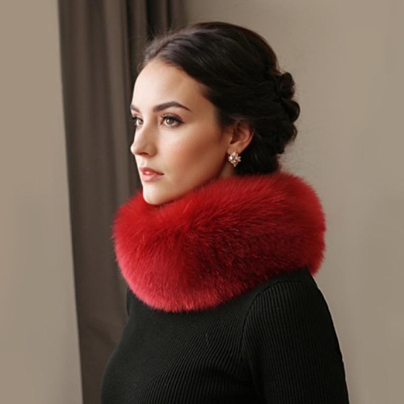 Женские зимние модели Net Red New Students Сто волос воротник шарф Зимний теплый шарф