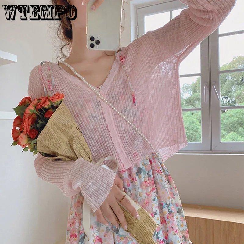 Shrugs Women Candy Color Sweet All-match Cape Elegant Long Sleeve Bolero Sun Shading Cardigan Cropped Shawls Chic Outwear