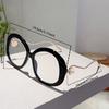 Vintage Round Glasses with Pearls Women Chic Oversized Blue Light Blocking Optical Frames Trendy Brand Design Eyeglasses