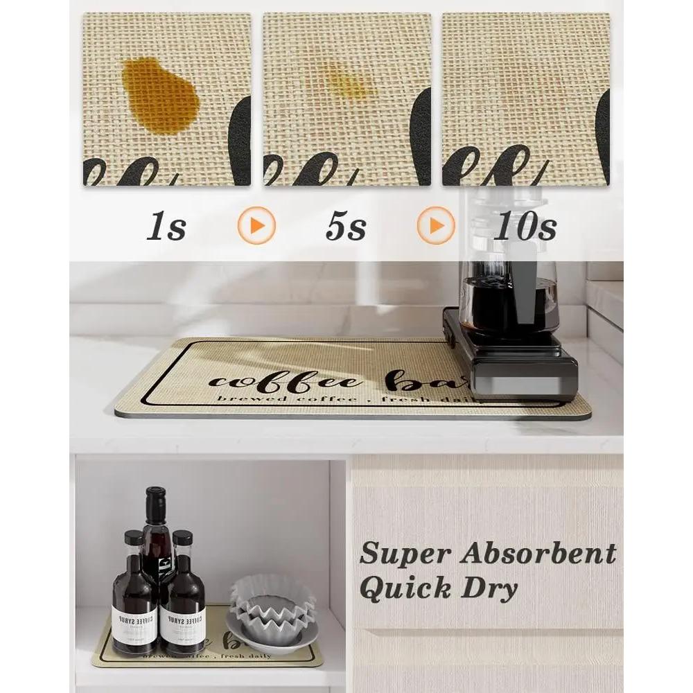 Большой кухонный супервпитывающий коврик для посуды, коврик для слива кофе, коврик для сушки, быстросохнущий коврик для слива ванной, кухонный кран, подставка для столовых приборов