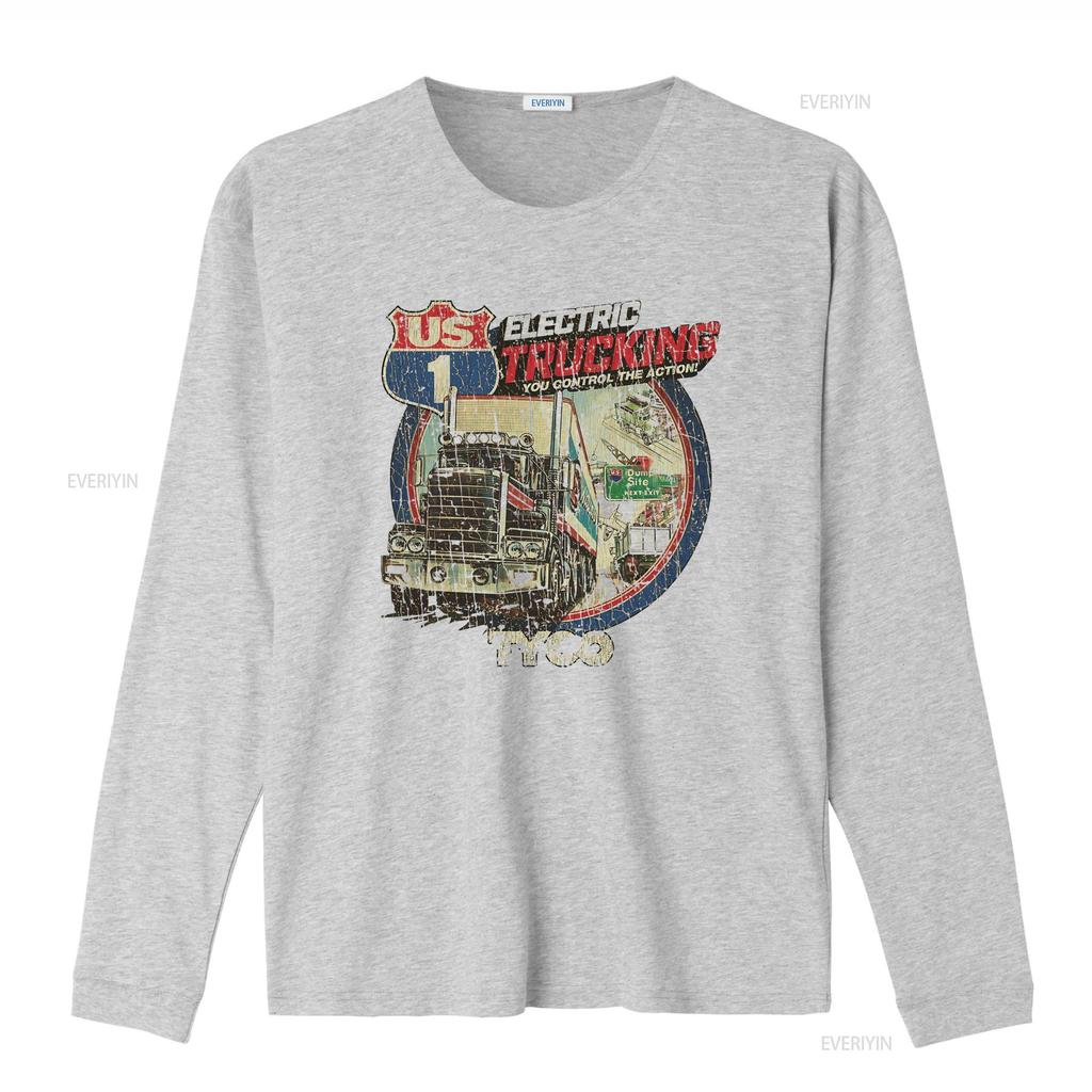 US 1 Electric Trucking 1981 Vintage Mens T Shirt Retro Truck Design Action Theme Durable Fabric vintage Washed Comfortable