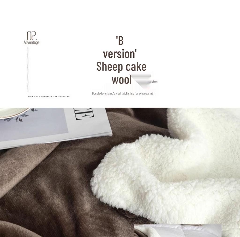 Двухслойное одеяло Xianci из натуральной шерсти ягненка и кораллового флиса для дивана и офиса