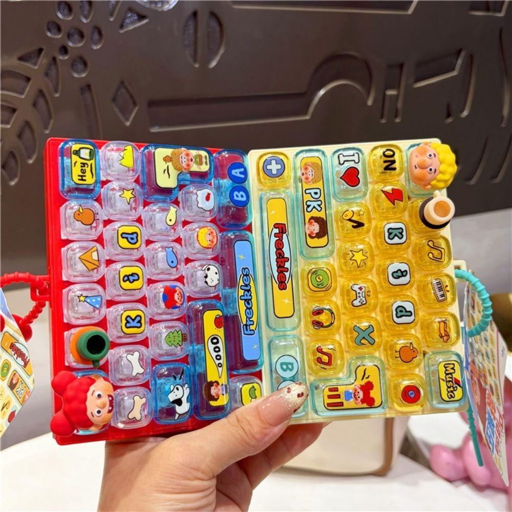 26-key Stress Relief Decompression Toy Clear Key Sounds Keyboard Toy Press Button Toy Bag Pendant