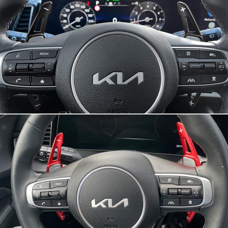 Наклейки-удлинители подрулевых лепестков переключения передач для KIA Sportage NQ5 2023 2024 2025 Hybrid GT-Line X-Line HEV MHEV