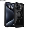 Роскошный магнитный металлический бампер-чехол для защиты iPhone 16 15 14 13 12 11 Pro Max Plus Magsafe Акриловая полупрозрачная крышка
