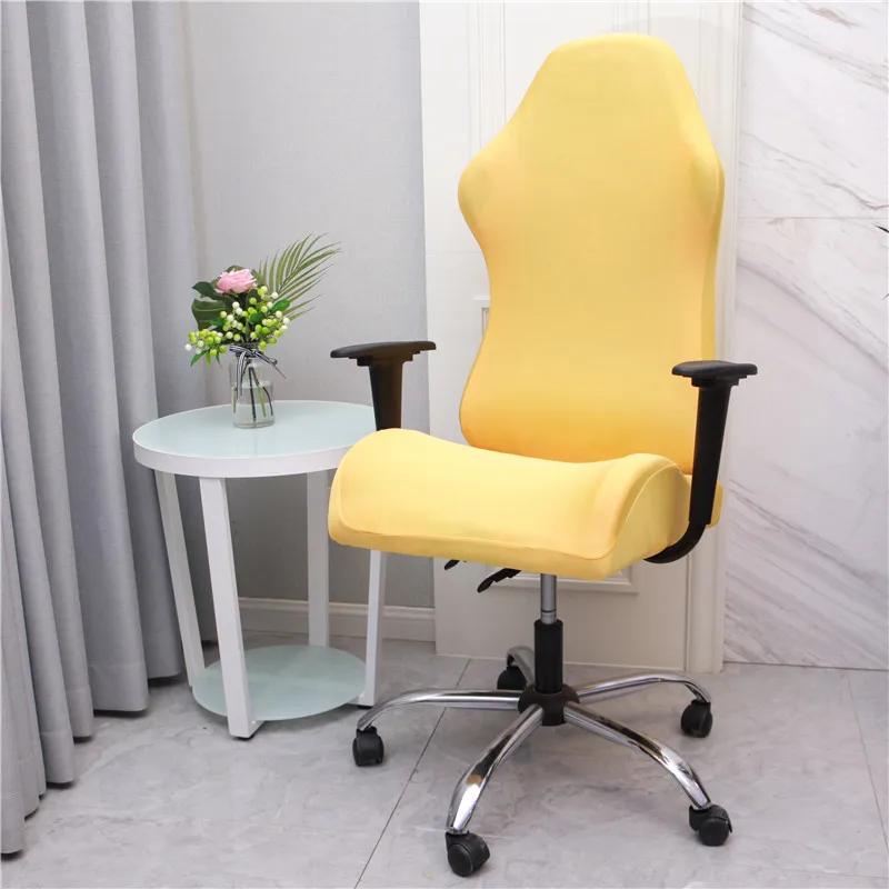Office Computer Gaming Chair Covers Stretch Spandex Armchair Gamer Seat Cover Printed Household Racing Desk Rotating Slipcovers