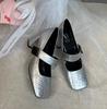 Модные французские босоножки на каблуках Zapato de Mujer из кожи с квадратным носком для женщин, весна-лето-осень, толстые каблуки, для улицы, элегантные