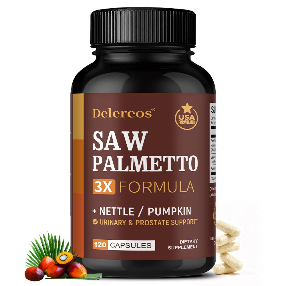 Saw Palmetto Blend Dietary Supplement, With Stinging Nettle Leaf Powder, 120 Capsules