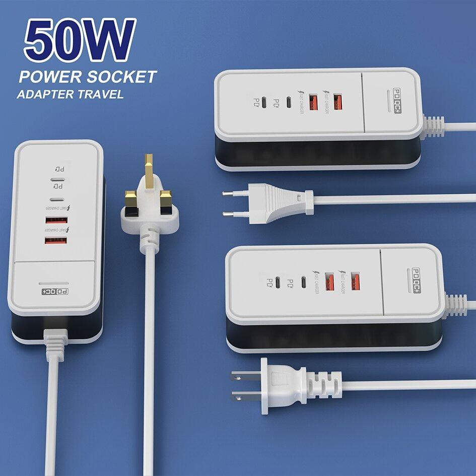 50 Вт 4-портовый USB Type-C зарядный концентратор мини быстрая зарядка настольная электростанция расширение гнезда для iPhone планшет Android смартфон