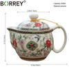 BORREY 350 мл керамический чайник для заварки фарфоровый чайник Цзиндэчжэнь с фильтром из нержавеющей стали чайник пуэр синий и белый чайный сервиз