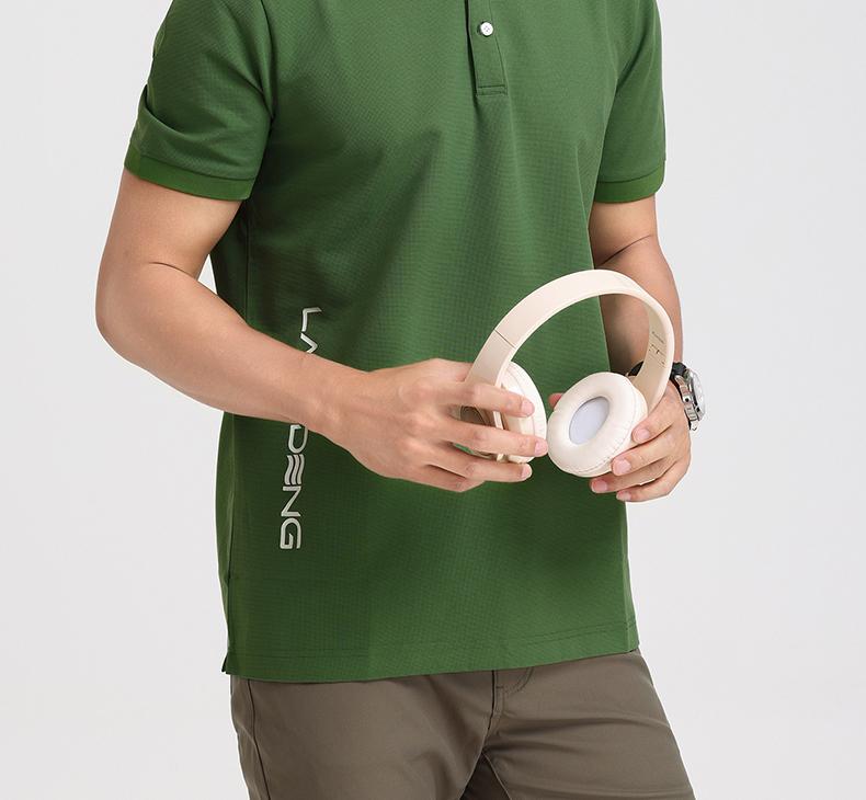 High Elasticity Sport Langdeng Waffle Collar T-Shirt