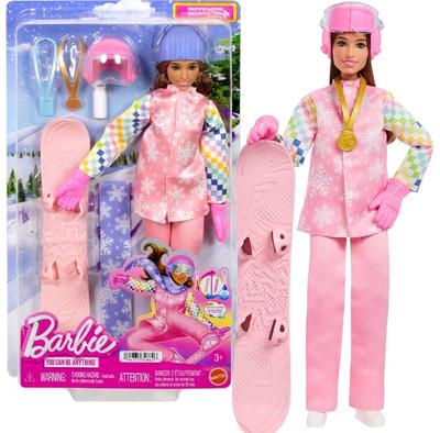 Кукла Barbie Карьера Сноубордистка с курткой спортивными брюками и ботинками для сноуборда и аксессуарами JKF78