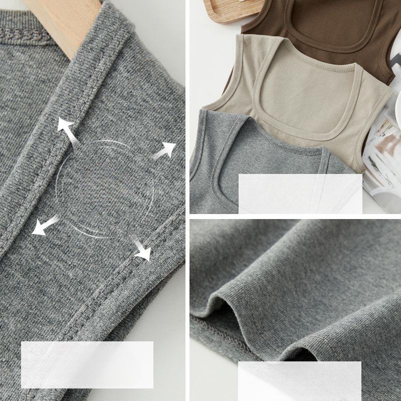 Топ-майка вязаная с квадратным вырезом Хлопковые кроп-топы Женские летние майки-камеи Однотонная майка-борцовка для йоги Модная спортивная майка-труба Женская безрукавная укороченная одежда для Y2K-девушки