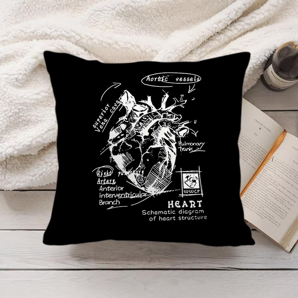 Creative Cardiovascular Heart Cushion Cover Short Plush DoubleSided Printing Home Machine Washable in Warm Winter Pillow Cover