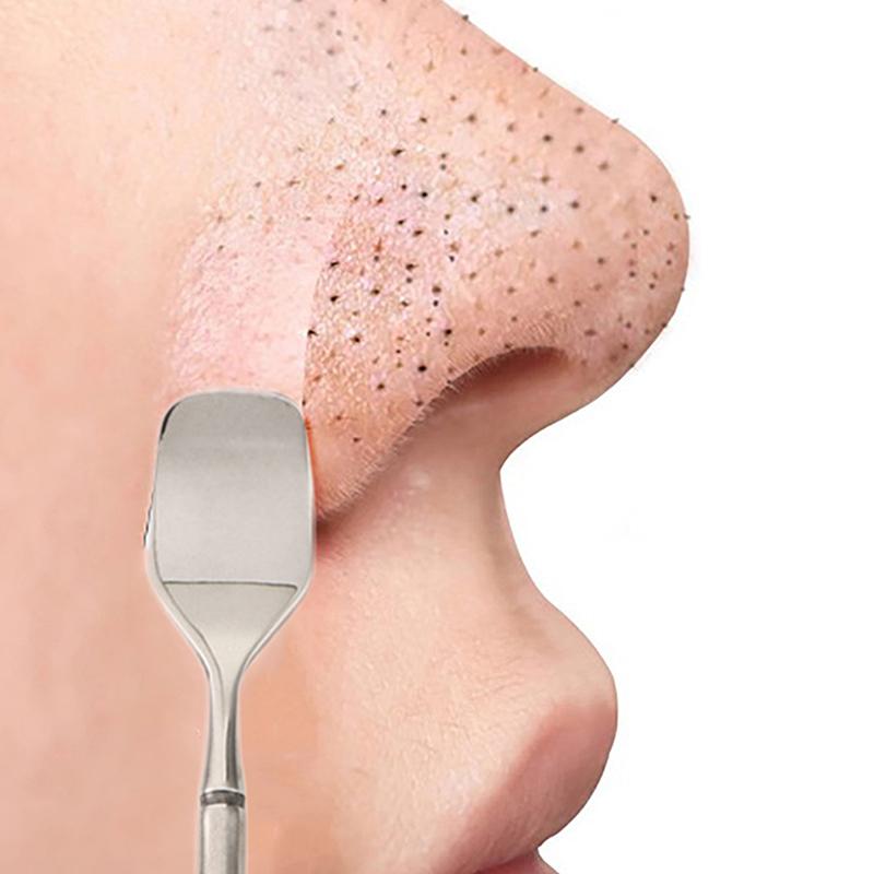 Скребок из нержавеющей стали с двойной головкой для удаления черных точек, инструмент для удаления пятен на лице, удаления прыщей и комедонов