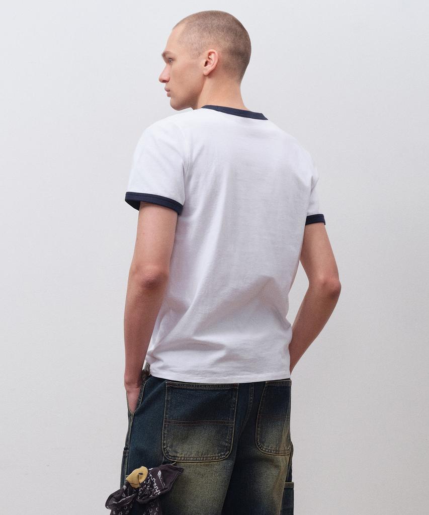 MUSINSA STANDARD Classic Ringer T-Shirt [White]