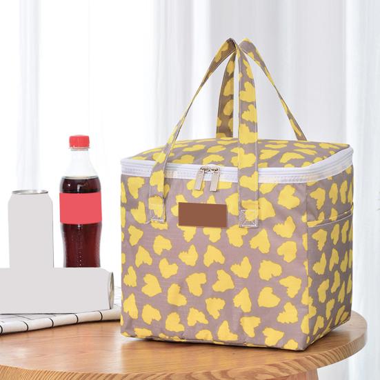 Сумка для обеда, удобная для переноски, теплоизоляционная, полиэстеровая, универсальная термосумка большой емкости для кемпинга