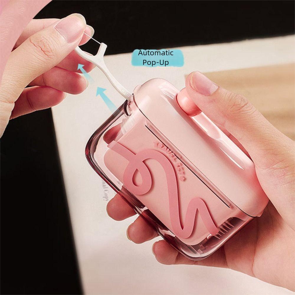 Press-on Floss Stick Storage Box Dustproof Dental Floss Pick Dispenser  Restaurant