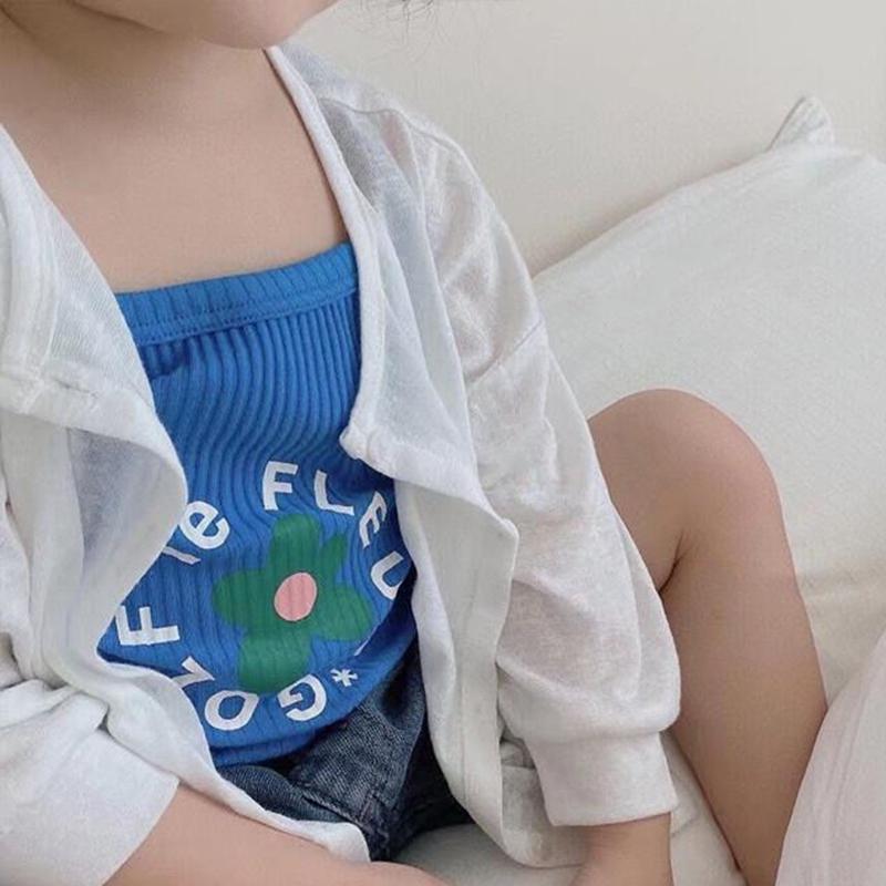 Летний детский свежий детский милый простой жилет без рукавов с принтом ромашки, топ-майка без рукавов для маленьких девочек