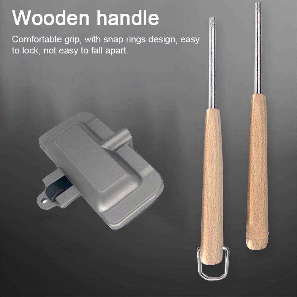 Sandwich Doublesided Pan Camping Baking Sandwich Maker Nonstick Aluminum Flip Grill Pan With