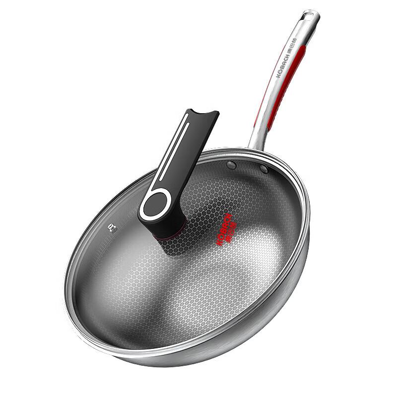 KOBACH 32cm Honeycomb Non-Stick Stainless Steel Wok