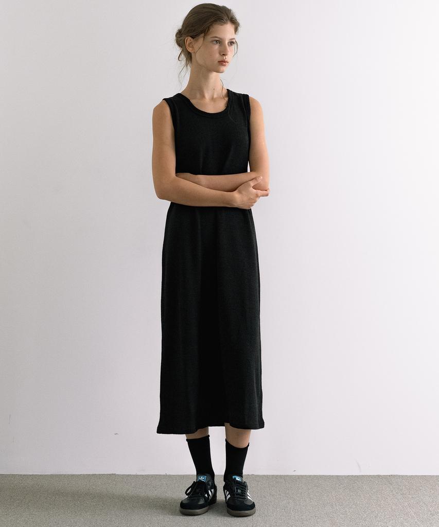 Laminez Plain Layered Long Dress - Black