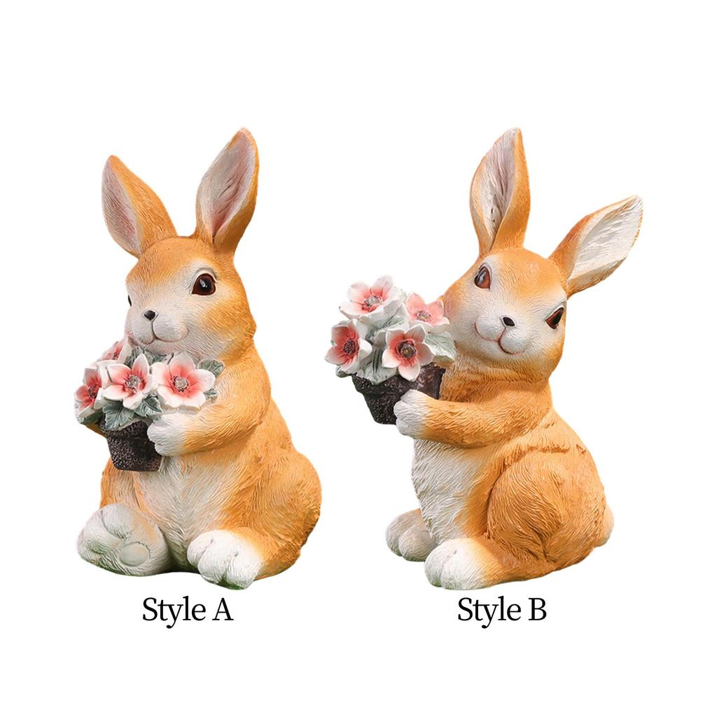 Садовая статуя кролика, креативная скульптура животного для газона, подарка на день рождения в кафе