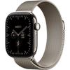 APPLE Watch Series 12 GPS + Cellular - 42mm - Boîtier Natural Titanium - Bracelet Natural Milanese Loop