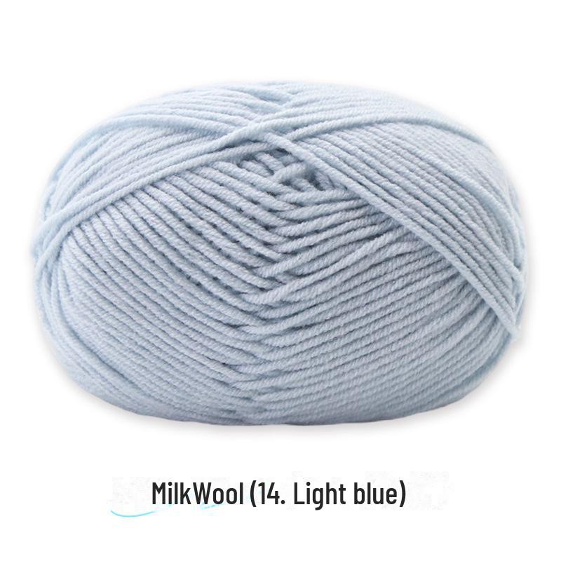 4-Strand Combed Milk Cotton Yarn Ball for DIY Crochet: Doll Making & Baby Sweater/Scarf Kit