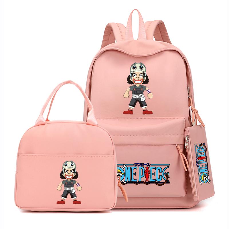 Цельный рюкзак в стиле аниме, 3 шт./компл., рюкзак для девочек-подростков, школьный рюкзак с сумкой для обеда, сумка для книг, удобная дорожная сумка