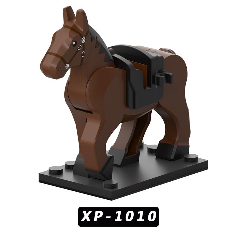 MOC военный боевой конь подходит для мини-фигурок, строительные блоки, аксессуары, детские игрушки для мальчиков, подарок