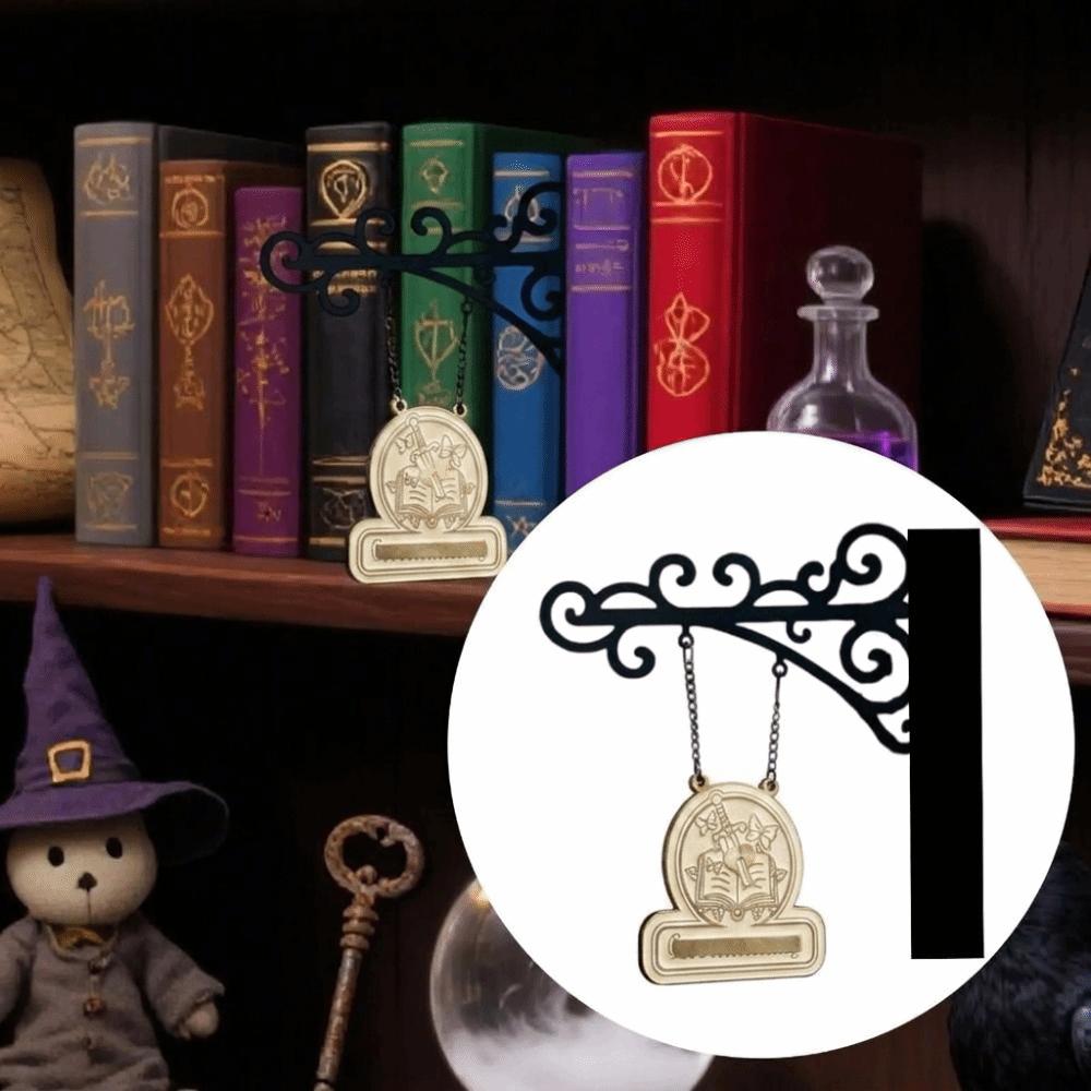 Creative Design Book Nook Sign Wood Metal Material Bookshelf Decoration Hanging Sign Study Corner