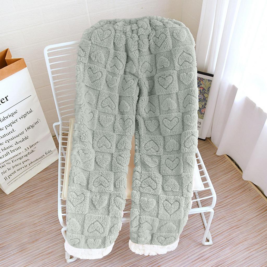 Женские модные флисовые утепленные длинные пижамные брюки