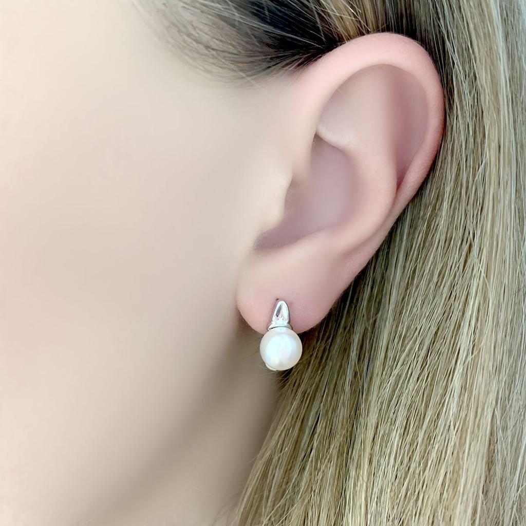 Серебряные серьги с натуральным жемчугом (2083160)