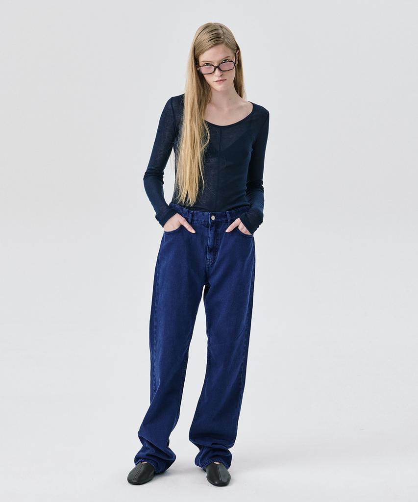 WNDERKAMMER Straight Leg Denim Pants_Navy