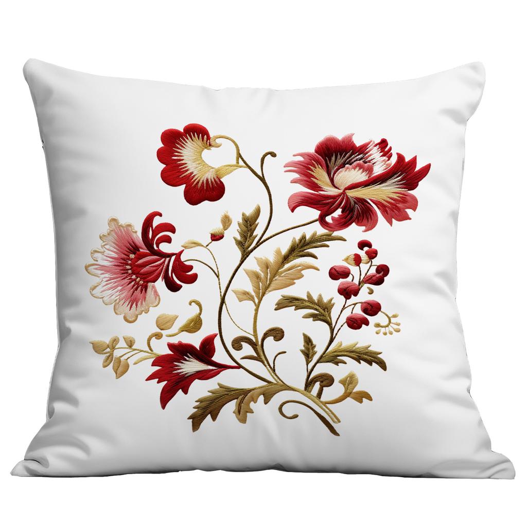 Весенняя и Летняя Наволочка с Имитацией Вышивки Цветы Домашняя Диванная Гостиная Наволочка Новый Стиль Наволочка