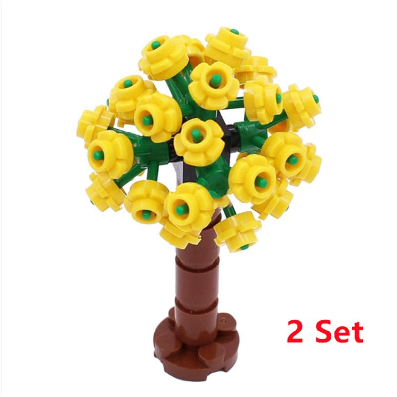 Buildings Blocks Tree Flower Sets City Plant Garden Bonsai Forest Natural City Street View Park Jungle MOC Model Toys For Kids
