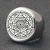 VQYSKO Соломон шестиконечная звезда 12 созвездий круглые перстни-печатки ремешок из нержавеющей стали для мужчин и женщин