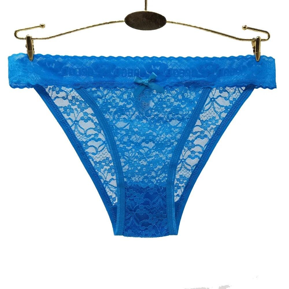 Womens Underwear Sexy Full Lace Briefs Low Waisted Floral Ladies Knickers Lingerie 6 Pcs/set