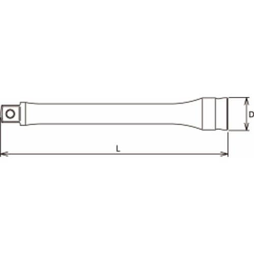 Yamashita Industrial Research Institute Koken Z-EAL 3/8" (9.5mm) Square End Extension Bar, 125mm Length, 3760Z-125